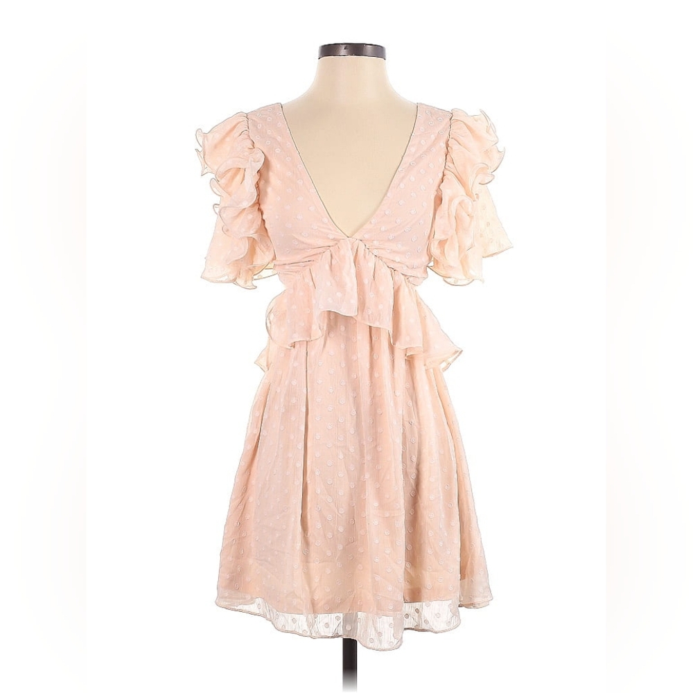 VICI Pink Swiss Dot Mini Dress